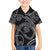 Hawaiian Kakau Art and Hisbiscus Tattoo Kid Hawaiian Shirt Tribal Pattern-Silver Style - Polynesian Pride