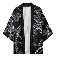 Hawaiian Kakau Art and Hisbiscus Tattoo Kimono Tribal Pattern-Silver Style - Polynesian Pride