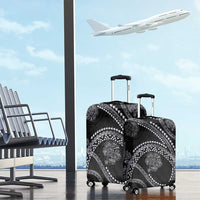 Hawaiian Kakau Art and Hisbiscus Tattoo Luggage Cover Tribal Pattern-Silver Style - Polynesian Pride