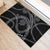 Hawaiian Kakau Art and Hisbiscus Tattoo Rubber Doormat Tribal Pattern-Silver Style - Polynesian Pride