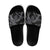 Hawaiian Kakau Art and Hisbiscus Tattoo Slide Sandals Tribal Pattern-Silver Style - Polynesian Pride