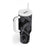 Hawaiian Kakau Art and Hisbiscus Tattoo Tumbler With Handle Tribal Pattern-Silver Style - Polynesian Pride
