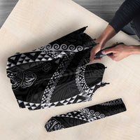 Hawaiian Kakau Art and Hisbiscus Tattoo Umbrella Tribal Pattern-Silver Style - Polynesian Pride