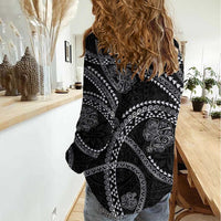 Hawaiian Kakau Art and Hisbiscus Tattoo Women Casual Shirt Tribal Pattern-Silver Style - Polynesian Pride