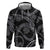 Hawaiian Kakau Art and Hisbiscus Tattoo Zip Hoodie Tribal Pattern-Silver Style - Polynesian Pride