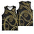 Hawaiian Kakau Art and Hisbiscus Tattoo Basketball Jersey Tribal Pattern-Gold Style - Polynesian Pride