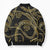 Hawaiian Kakau Art and Hisbiscus Tattoo Bomber Puffer Jacket Tribal Pattern-Gold Style - Polynesian Pride