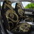 Hawaiian Kakau Art and Hisbiscus Tattoo Car Seat Cover Tribal Pattern-Gold Style - Polynesian Pride