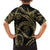 Hawaiian Kakau Art and Hisbiscus Tattoo Family Matching Summer Maxi Dress and Hawaiian Shirt Tribal Pattern-Gold Style - Polynesian Pride