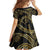 Hawaiian Kakau Art and Hisbiscus Tattoo Family Matching Summer Maxi Dress and Hawaiian Shirt Tribal Pattern-Gold Style - Polynesian Pride