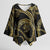 Hawaiian Kakau Art and Hisbiscus Tattoo Kimono Sleeve Blouse Tribal Pattern-Gold Style - Polynesian Pride