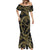 Hawaiian Kakau Art and Hisbiscus Tattoo Mermaid Dress Tribal Pattern-Gold Style - Polynesian Pride
