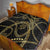Hawaiian Kakau Art and Hisbiscus Tattoo Quilt Tribal Pattern-Gold Style - Polynesian Pride