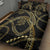 Hawaiian Kakau Art and Hisbiscus Tattoo Quilt Bed Set Tribal Pattern-Gold Style - Polynesian Pride