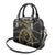 Hawaiian Kakau Art and Hisbiscus Tattoo Shoulder Handbag Tribal Pattern-Gold Style - Polynesian Pride