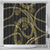 Hawaiian Kakau Art and Hisbiscus Tattoo Shower Curtain Tribal Pattern-Gold Style - Polynesian Pride