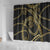 Hawaiian Kakau Art and Hisbiscus Tattoo Shower Curtain Tribal Pattern-Gold Style - Polynesian Pride