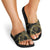 Hawaiian Kakau Art and Hisbiscus Tattoo Slide Sandals Tribal Pattern-Gold Style - Polynesian Pride