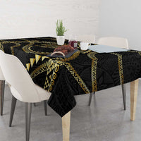 Hawaiian Kakau Art and Hisbiscus Tattoo Tablecloth Tribal Pattern-Gold Style - Polynesian Pride