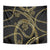 Hawaiian Kakau Art and Hisbiscus Tattoo Tapestry Tribal Pattern-Gold Style - Polynesian Pride