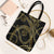 Hawaiian Kakau Art and Hisbiscus Tattoo Tote Bag Tribal Pattern-Gold Style - Polynesian Pride