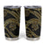 Hawaiian Kakau Art and Hisbiscus Tattoo Tumbler Cup Tribal Pattern-Gold Style - Polynesian Pride
