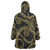 Hawaiian Kakau Art and Hisbiscus Tattoo Wearable Blanket Hoodie Tribal Pattern-Gold Style - Polynesian Pride