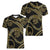 Hawaiian Kakau Art and Hisbiscus Tattoo Women V-Neck T-Shirt Tribal Pattern-Gold Style - Polynesian Pride