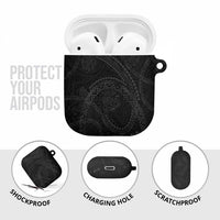 Hawaiian Kakau Art and Hisbiscus Tattoo AirPods Case Tribal Pattern-Black Gradient Style - Polynesian Pride
