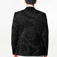 Hawaiian Kakau Art and Hisbiscus Tattoo Blazer Tribal Pattern-Black Gradient Style - Polynesian Pride