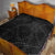 Hawaiian Kakau Art and Hisbiscus Tattoo Quilt Tribal Pattern-Black Gradient Style - Polynesian Pride