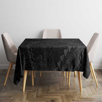 Hawaiian Kakau Art and Hisbiscus Tattoo Tablecloth Tribal Pattern-Black Gradient Style - Polynesian Pride