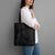 Hawaiian Kakau Art and Hisbiscus Tattoo Tote Bag Tribal Pattern-Black Gradient Style - Polynesian Pride