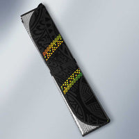 Hawaiian Kakau Art and Hisbiscus Tattoo Auto Sun Shade Tribal Pattern-Reggae Style - Polynesian Pride