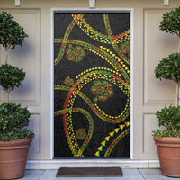 Hawaiian Kakau Art and Hisbiscus Tattoo Door Cover Tribal Pattern-Reggae Style - Polynesian Pride