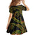 Hawaiian Kakau Art and Hisbiscus Tattoo Family Matching Off The Shoulder Long Sleeve Dress and Hawaiian Shirt Tribal Pattern-Reggae Style - Polynesian Pride