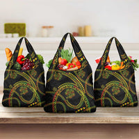 Hawaiian Kakau Art and Hisbiscus Tattoo Grocery Bag Tribal Pattern-Reggae Style - Polynesian Pride