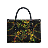 Hawaiian Kakau Art and Hisbiscus Tattoo Leather Bag Tribal Pattern-Reggae Style - Polynesian Pride