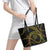 Hawaiian Kakau Art and Hisbiscus Tattoo Leather Tote Bag Tribal Pattern-Reggae Style - Polynesian Pride
