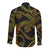 Hawaiian Kakau Art and Hisbiscus Tattoo Long Sleeve Button Shirt Tribal Pattern-Reggae Style - Polynesian Pride