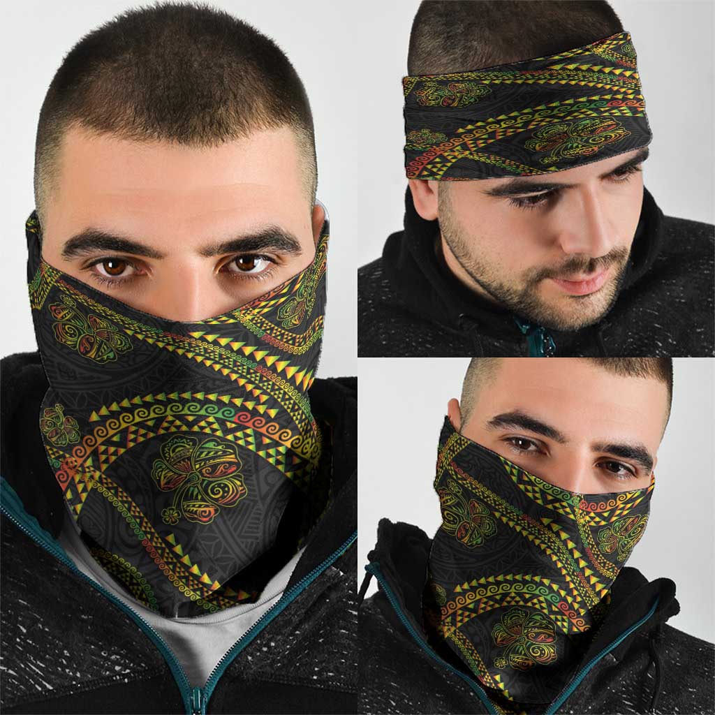 Hawaiian Kakau Art and Hisbiscus Tattoo Neck Gaiter Tribal Pattern-Reggae Style - Polynesian Pride