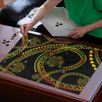 Hawaiian Kakau Art and Hisbiscus Tattoo Puzzle Tribal Pattern-Reggae Style - Polynesian Pride