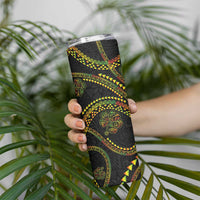 Hawaiian Kakau Art and Hisbiscus Tattoo Skinny Tumbler Tribal Pattern-Reggae Style - Polynesian Pride