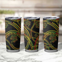 Hawaiian Kakau Art and Hisbiscus Tattoo Tumbler Cup Tribal Pattern-Reggae Style - Polynesian Pride