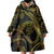 Hawaiian Kakau Art and Hisbiscus Tattoo Wearable Blanket Hoodie Tribal Pattern-Reggae Style - Polynesian Pride