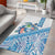 Hawaiian Abstract Sea Turtle Area Rug Polynesian Tapa Art and Kakau Tattoo White WaterColor - Polynesian Pride