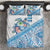 Hawaiian Abstract Sea Turtle Bedding Set Polynesian Tapa Art and Kakau Tattoo White WaterColor - Polynesian Pride