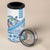 Hawaiian Abstract Sea Turtle 4 in 1 Can Cooler Tumbler Polynesian Tapa Art and Kakau Tattoo White WaterColor - Polynesian Pride