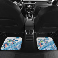 Hawaiian Abstract Sea Turtle Car Mats Polynesian Tapa Art and Kakau Tattoo White WaterColor - Polynesian Pride