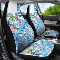 Hawaiian Abstract Sea Turtle Car Seat Cover Polynesian Tapa Art and Kakau Tattoo White WaterColor - Polynesian Pride